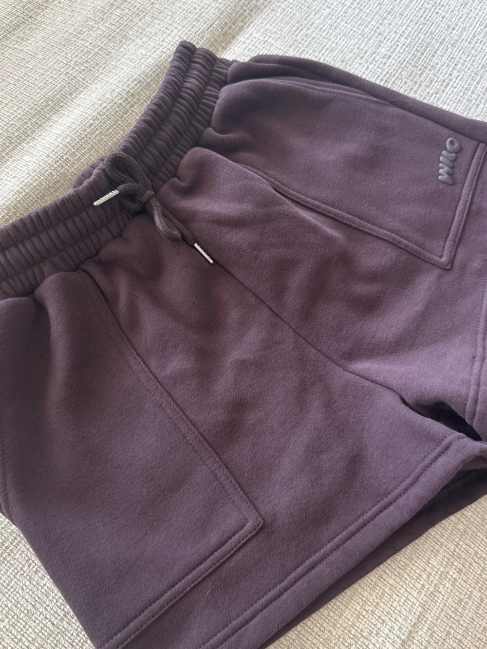 Women's Drawstring Athletic Shorts in Plum - Picture 2 of 4